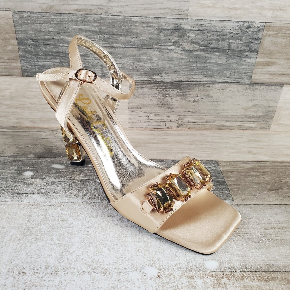 Lady Couture Ninety‎ Union Karisma Women Sandal Sz 10 Gold Rhinestone